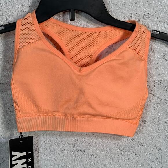 Dkny Sport Mesh Racerback Medium Impact Sports Bra orange, XS - Picture 4 of 8